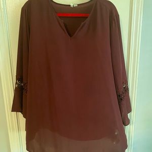 Burgundy blouse. Cato size 22/24